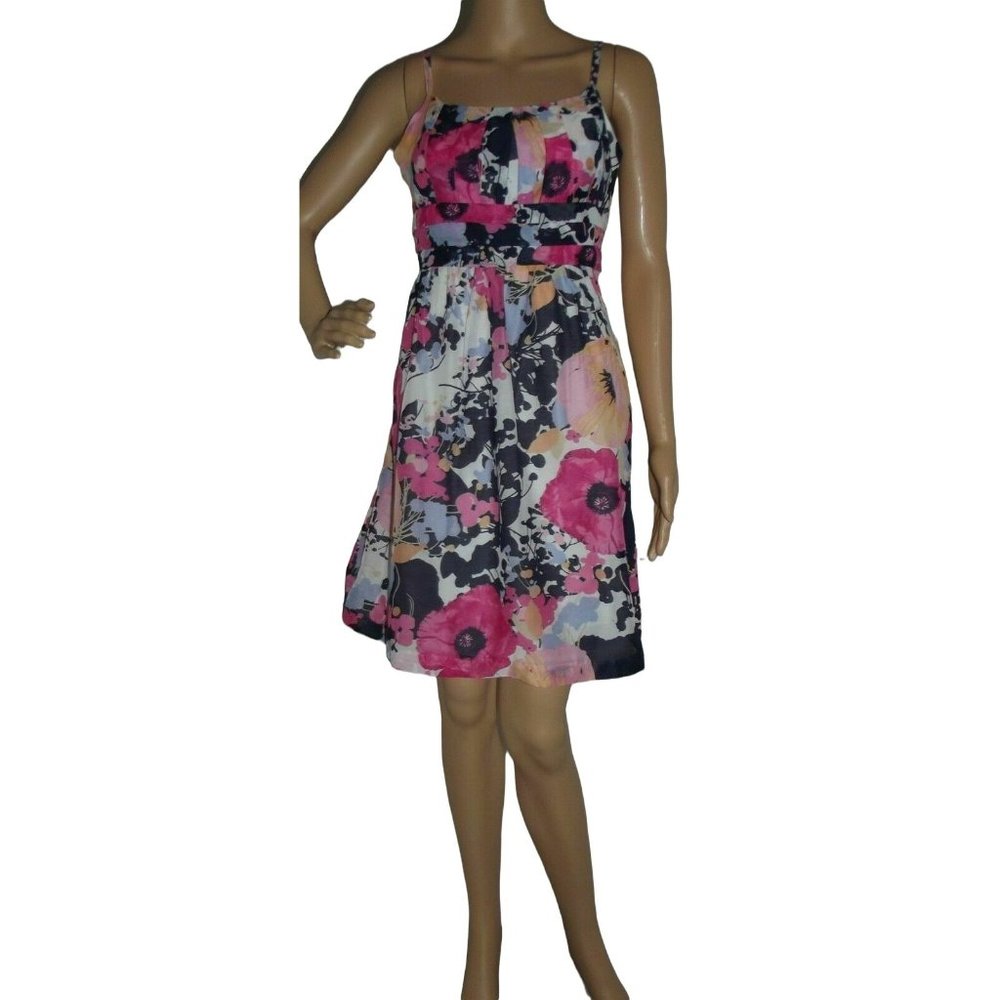 New York & Company Sz 6 Pretty Pink Sleeveless Floral Sundress dress blue small